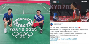 Viral Aksi Fair Play Mohammad Ahsan Saat Lawan Malaysia di Olimpiade Tokyo, Banjir Pujian Netizen