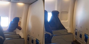 Viral Perempuan Ini Tayamum dan Salat di Pesawat, Netizen Auto Insecure