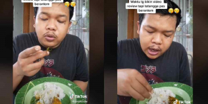 Viral Pria Santai Bikin Konten Mukbang saat Tetangga Cekcok, Bikin Geleng-geleng Kepala Gaes