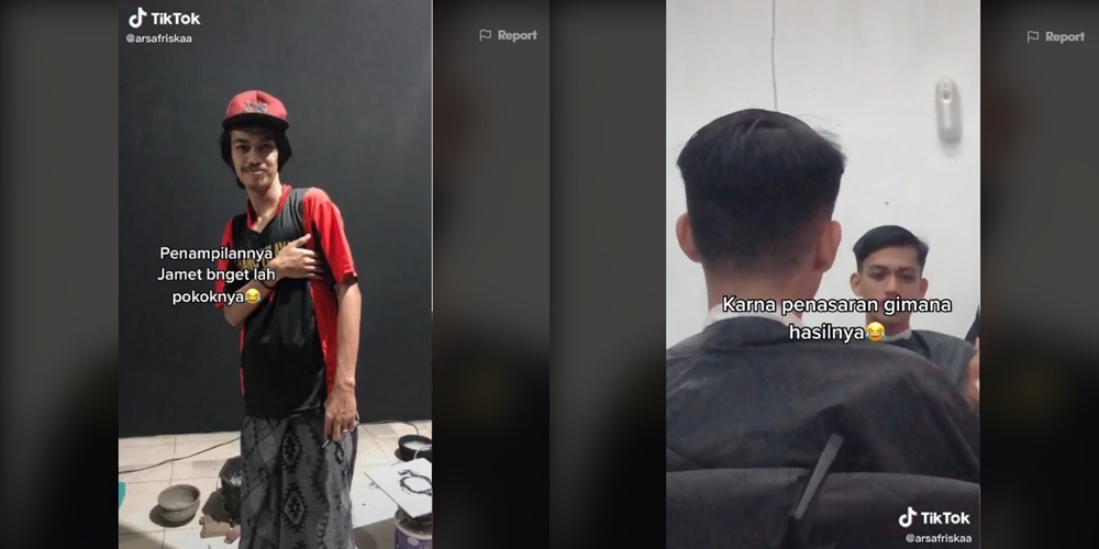 Viral TikTok Cewek Temani Kang Bangunan Cukur Rambut, Netizen Ditipu Padahal Pacarnya Gaes