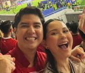 Nonton Timnas di GBK, Al Ghazali dan Alyssa Daguise Pilih Diam Saat Ditanya Baby Soso